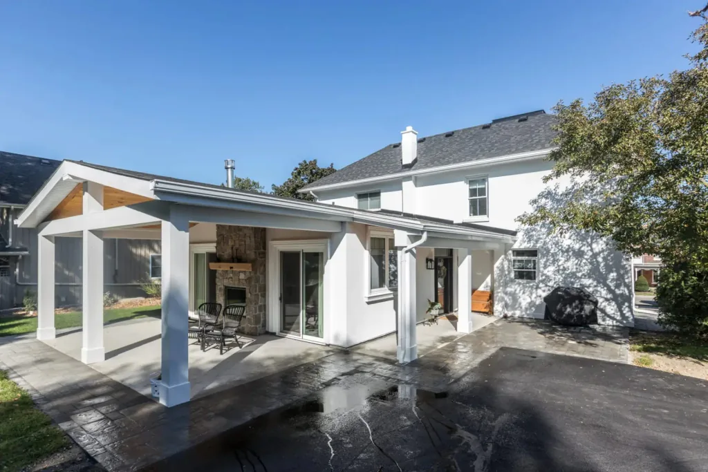 Exterior of a stylish Pickering home with curated paint palette