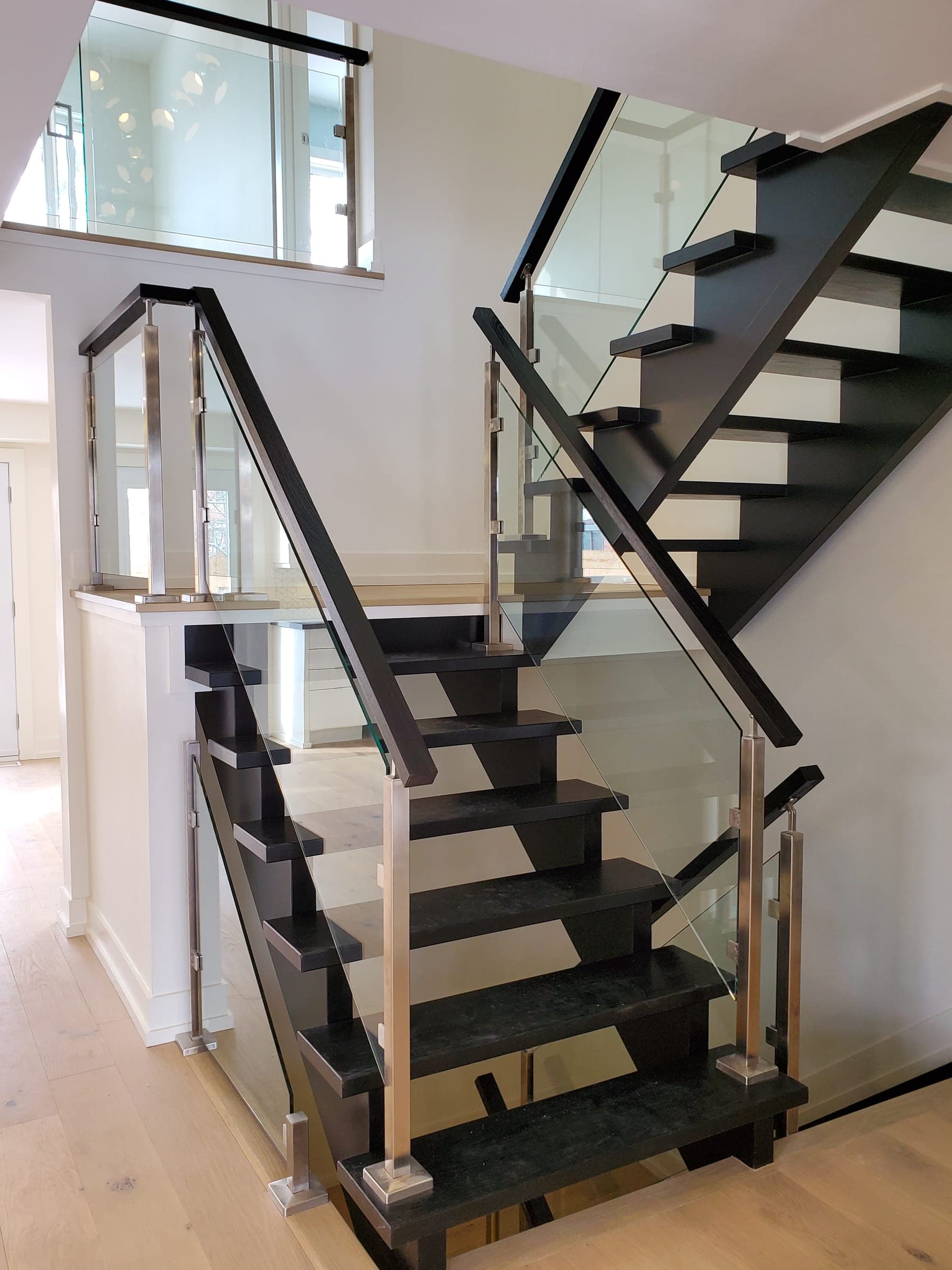 Custom luxury wood office finishing — rich tones and meticulous prep