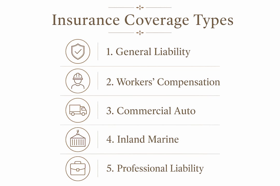 Infographic outlining painting contractor insurance coverage types