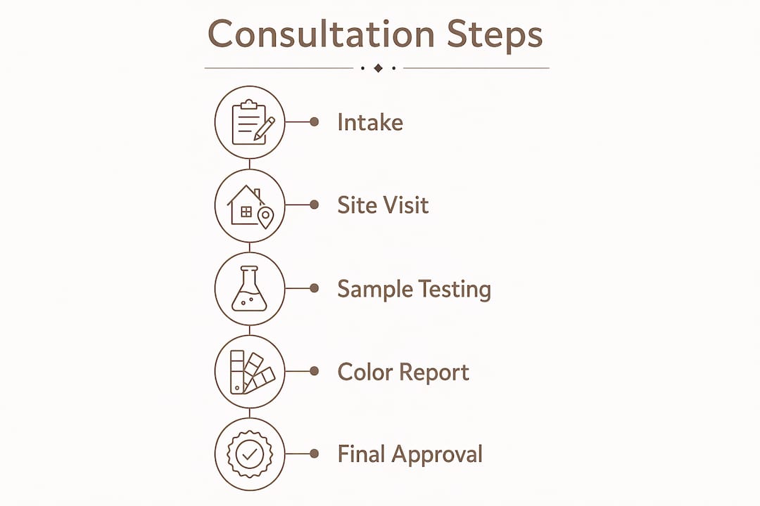 Infographic illustrating paint consultation step-by-step process